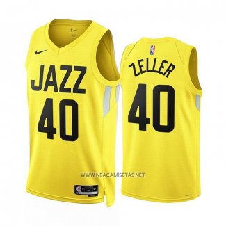 Camiseta Utah Jazz Cody Zeller NO 40 Icon 2022-23 Amarillo