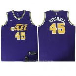 Camiseta Utah Jazz Donovan Mitchell NO 45 Classic 2018-19 Violeta