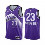 Camiseta Utah Jazz Lauri Markkanen NO 23 Ciudad 2023-24 Violeta