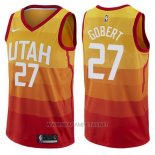 Camiseta Utah Jazz Rudy Gobert NO 27 Ciudad 2017-18 Amarillo
