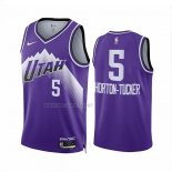 Camiseta Utah Jazz Talen Horton-Tucker NO 5 Ciudad 2023-24 Violeta