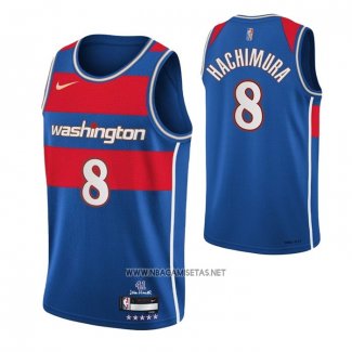 Camiseta Washington Wizards Rui Hachimura NO 8 Ciudad 2021-22 Azul