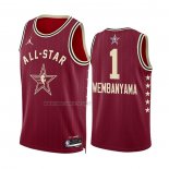 Camiseta All Star 2024 San Antonio Spurs Victor Wembanyama NO 1 Rojo