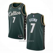 Camiseta Boston Celtics Jaylen Brown NO 7 Ciudad 2022-23 Verde