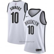 Camiseta Brooklyn Nets Ben Simmons NO 10 Association 2020 Blanco