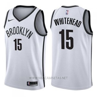 Camiseta Brooklyn Nets Isaiah Whitehead NO 15 Association 2017-18 Blanco