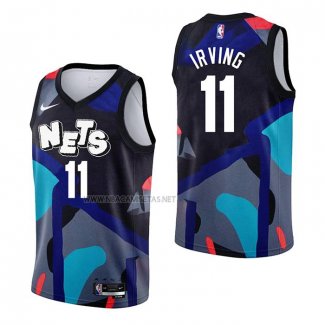 Camiseta Brooklyn Nets Kyrie Irving NO 11 Ciudad 2023-24 Negro