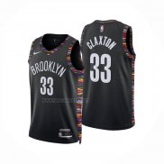 Camiseta Brooklyn Nets Nic Claxton NO 33 Ciudad 2025-26 Negro