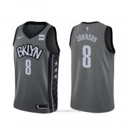 Camiseta Brooklyn Nets Tyler Johnson NO 8 Statement 2020 Gris