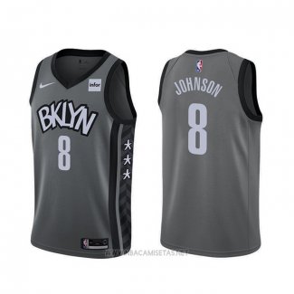 Camiseta Brooklyn Nets Tyler Johnson NO 8 Statement 2020 Gris