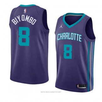 Camiseta Charlotte Hornets Bismack Biyombo NO 8 Statement 2018 Violet