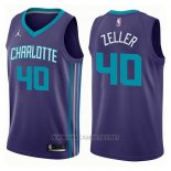 Camiseta Charlotte Hornets Cody Zeller NO 40 Statement 2017-18 Violeta