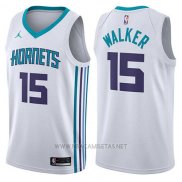 Camiseta Charlotte Hornets Kemba Walker NO 15 Association 2017-18 Blanco