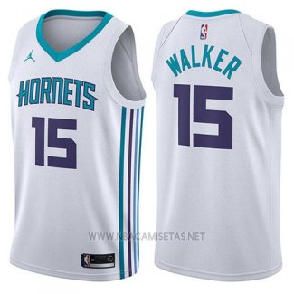 Camiseta Charlotte Hornets Kemba Walker NO 15 Association 2017-18 Blanco