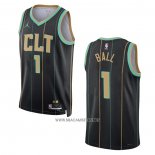 Camiseta Charlotte Hornets LaMelo Ball NO 1 Ciudad 2022-23 Negro