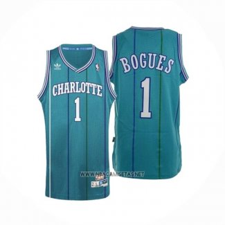 Camiseta Charlotte Hornets Muggsy Bogues NO 1 Retro Azul