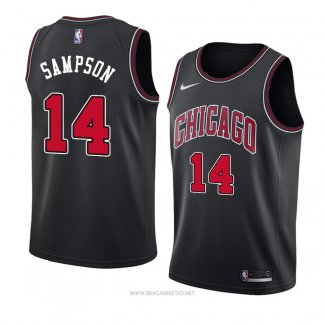 Camiseta Chicago Bulls Jakarr Sampson NO 14 Statement 2018 Negro