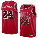 Camiseta Chicago Bulls Lauri Markkanen NO 24 Icon 2018 Rojo
