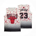 Camiseta Chicago Bulls Michael Jordan NO 23 Mitchell & Ness Blanco Rojo
