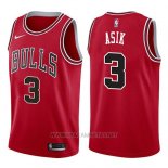 Camiseta Chicago Bulls Omer Asik NO 3 Icon 2017-18 Rojo