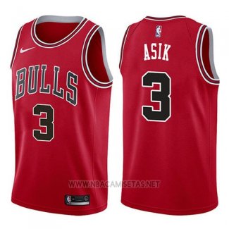 Camiseta Chicago Bulls Omer Asik NO 3 Icon 2017-18 Rojo