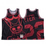 Camiseta Chicago Bulls Otto Porter Jr. NO 22 Mitchell & Ness Big Face Negro