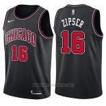 Camiseta Chicago Bulls Paul Zipser NO 16 Statement 2017-18 Negro