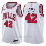 Camiseta Chicago Bulls Robin Lopez NO 42 Association 2017-18 Blanco