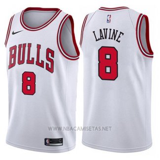 Camiseta Chicago Bulls Zach Lavine NO 8 2017-18 Blanco