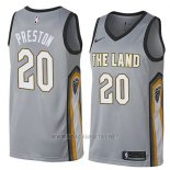 Camiseta Cleveland Cavaliers Billy Preston NO 20 Ciudad 2018 Gris