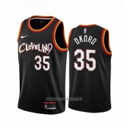 Camiseta Cleveland Cavaliers Isaac Okoro NO 35 Ciudad 2020-21 Negro