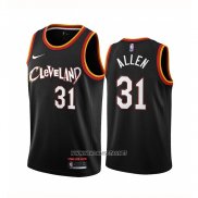 Camiseta Cleveland Cavaliers Jarrett Allen NO 31 Ciudad 2020-21 Negro