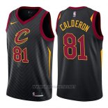 Camiseta Cleveland Cavaliers Jose Calderon NO 81 Statement 2017-18 Negro