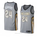 Camiseta Cleveland Cavaliers Kobi Simmons NO 24 Ciudad 2018 Gris