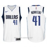 Camiseta Dallas Mavericks Dirk Nowitzki NO 41 2017-18 Blanco