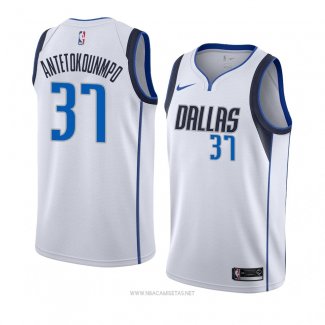 Camiseta Dallas Mavericks Kostas Antetokounmpo NO 37 Association 2018-19 Blanco