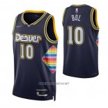 Camiseta Denver Nuggets Bol Bol NO 10 Ciudad 2021-22 Azul