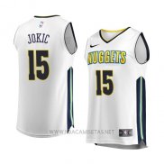 Camiseta Denver Nuggets Nikola Jokic NO 15 Association 2017-18 Blanco