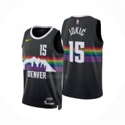 Camiseta Denver Nuggets Nikola Jokic NO 15 Ciudad 2025-26 Negro