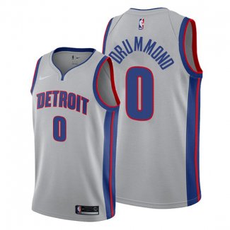 Camiseta Detroit Pistons Andre Drummond NO 0 Statement Gris