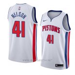 Camiseta Detroit Pistons Jameer Nelson NO 41 Association 2017-18 Blanco
