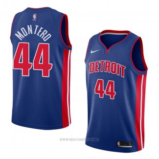 Camiseta Detroit Pistons Luis Montero NO 44 Icon 2018 Azul