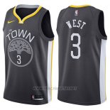 Camiseta Golden State Warriors David West NO 3 The Town Statement 2017-18 Negro