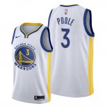 Camiseta Golden State Warriors Jordan Poole NO 3 Association Blanco