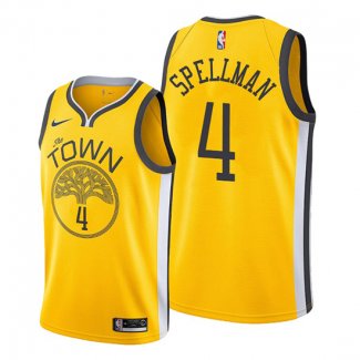 Camiseta Golden State Warriors Omari Spellman NO 4 Earned Amarillo