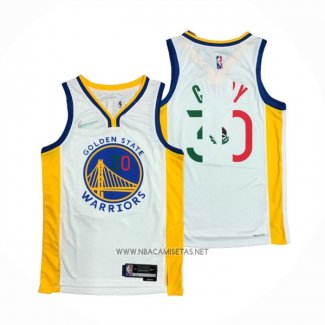 Camiseta Golden State Warriors Stephen Curry NO 30 2022 Slam Dunk Special Mexico Edition Blanco