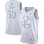 Camiseta Golden State Warriors Stephen Curry NO 30 MVP Blanco