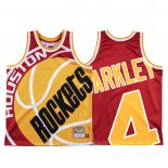 Camiseta Houston Rockets Charles Barkley NO 4 Mitchell & Ness Big Face Rojo