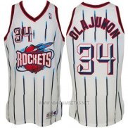 Camiseta Houston Rockets Hakeem Olajuwon NO 34 Retro Blanco