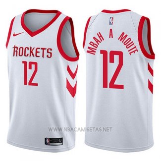 Camiseta Houston Rockets Luc Mbah A Moute NO 12 Association 2017-18 Blanco